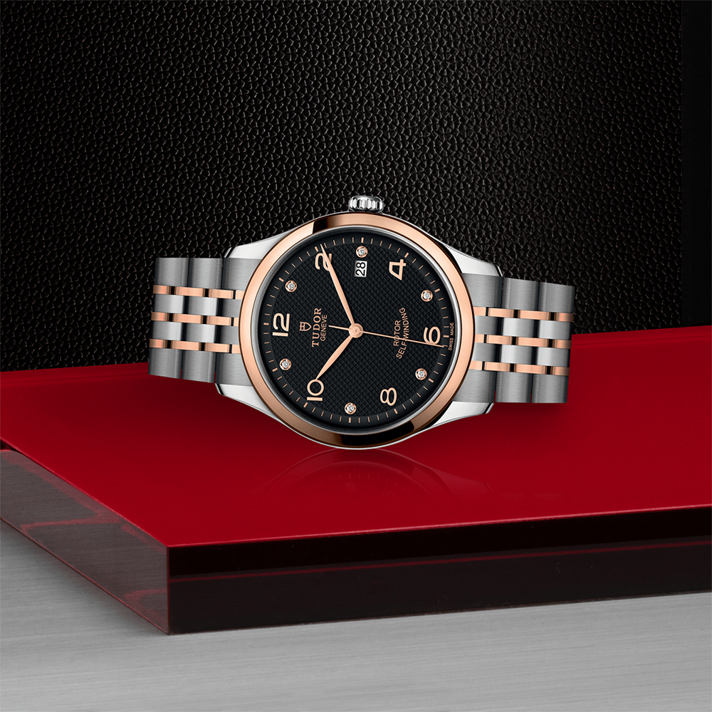 1926 Rose Gold Two-Tone 39mm - Black, Diamond-Set on Bracelet