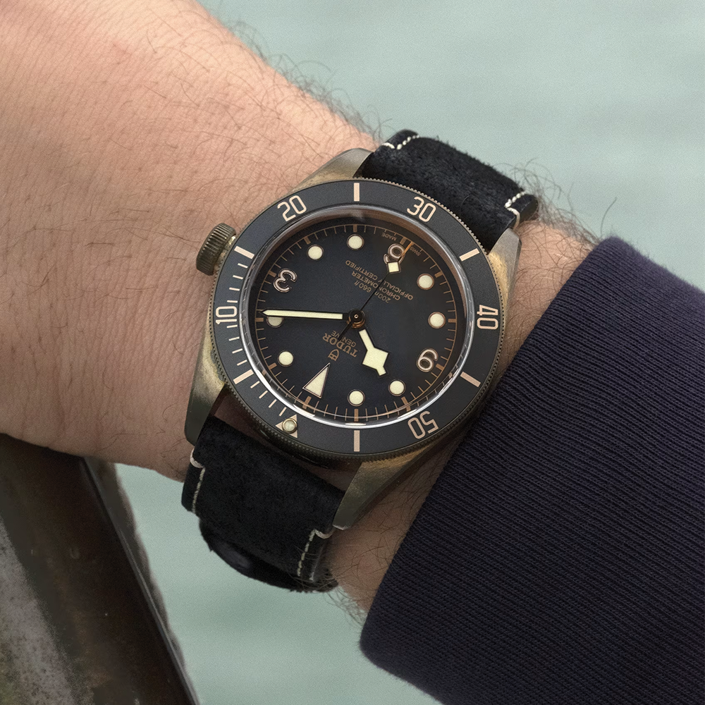 Black Bay Bronze 43mm - Slate Grey on Leather Strap