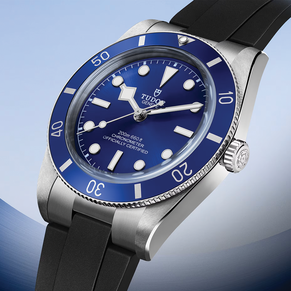 Black Bay 54 37mm - Blue on Rubber Strap