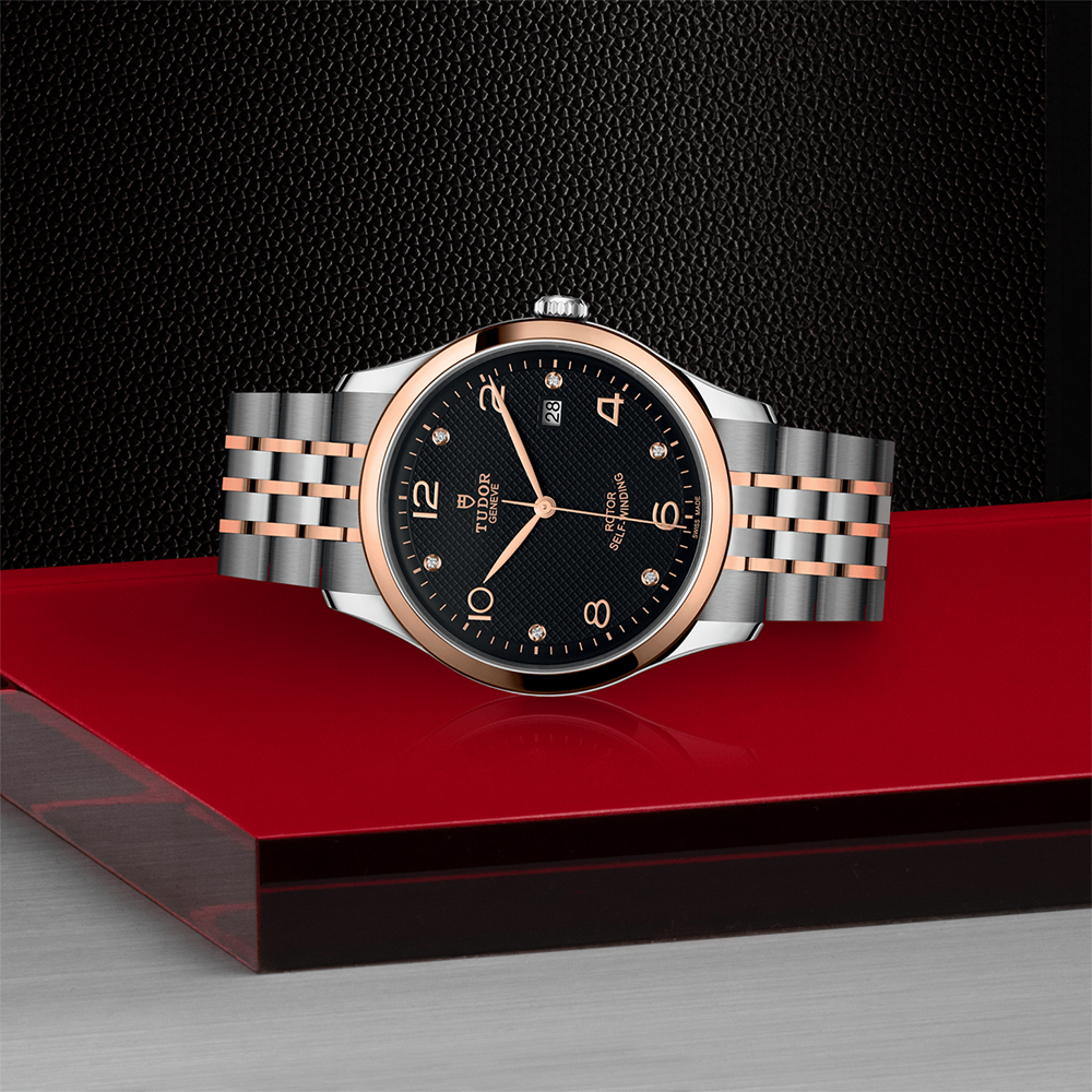 1926 Rose Gold Two-Tone 41mm - Black, Diamond-Set on Bracelet