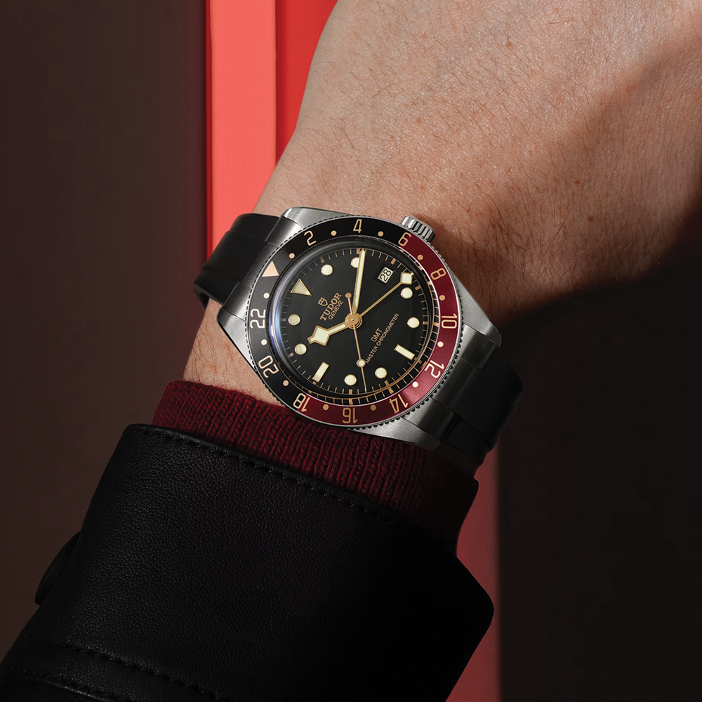 Black Bay 58 GMT 39mm - Black on Rubber Strap