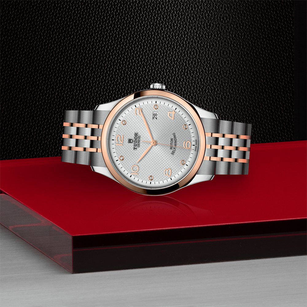 1926 Rose Gold Two-Tone 41mm - Silver, Diamond-Set on Bracelet