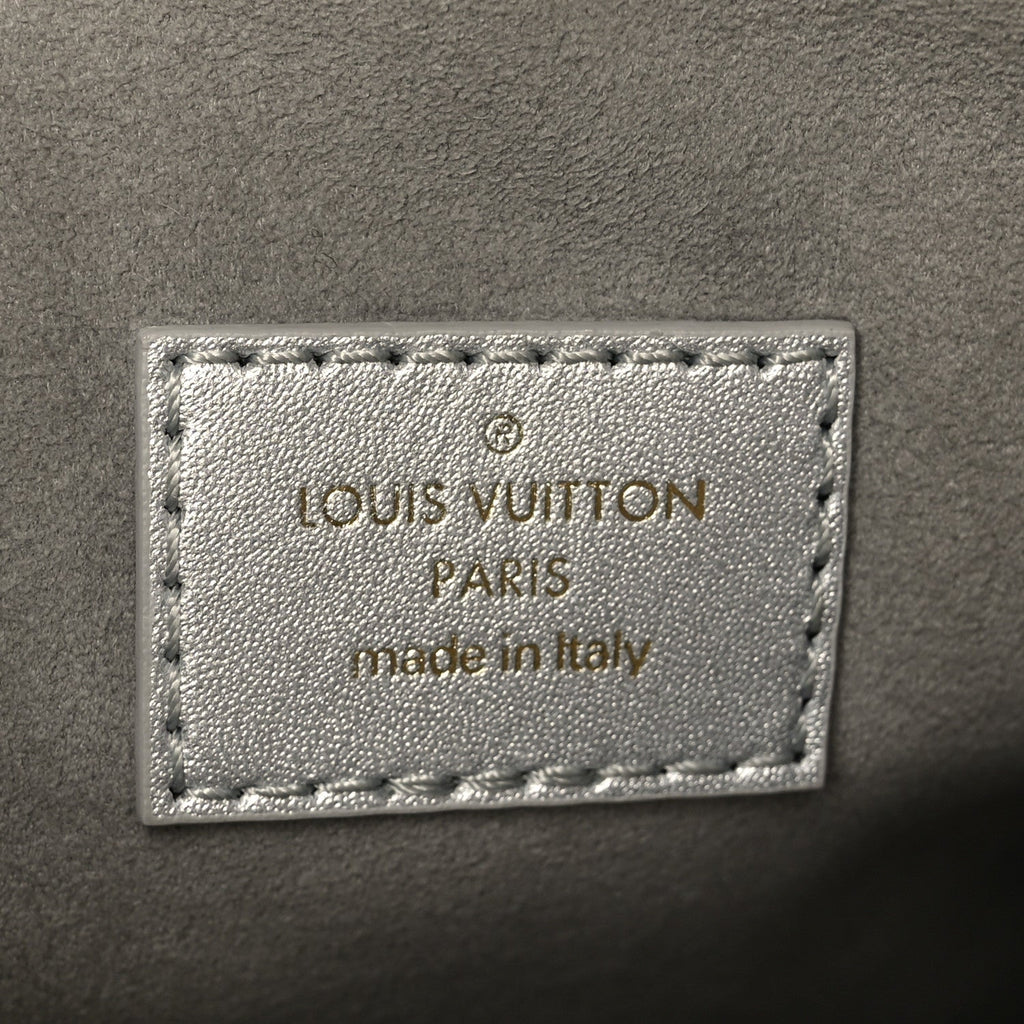 Metallic Lambskin Embossed Monogram Coussin BB Silver