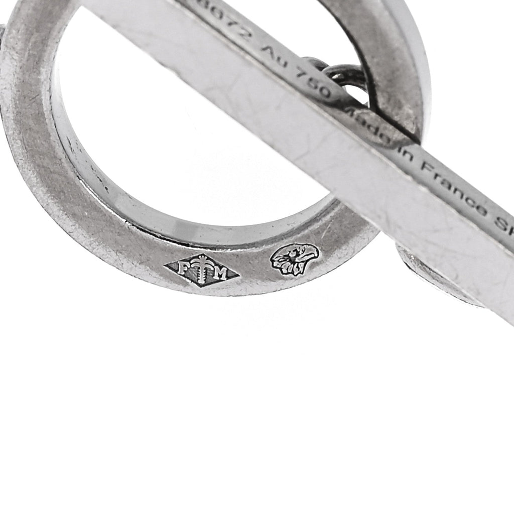 18K White Gold Diamond Chaine d'Ancre Contour Bracelet SH