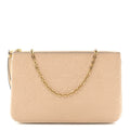 Empreinte Double Zip Pochette Beige Rose Creme