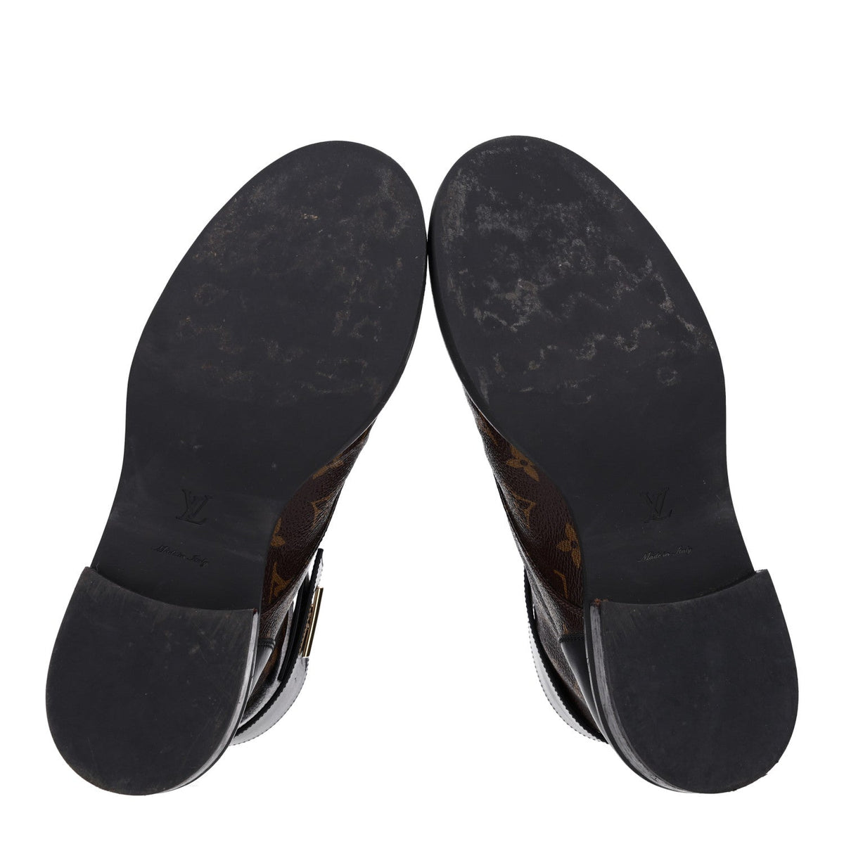 Calfskin Monogram Wonderland Flat Ranger Boots 38 Black