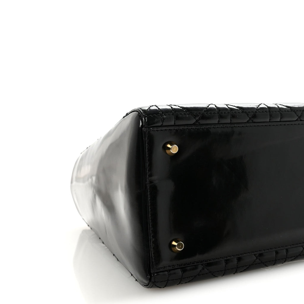 Patent Cannage Medium Lady Dior Black