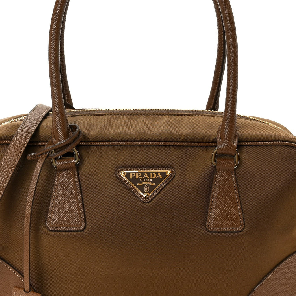Re-Nylon Saffiano Medium Re-Edition 1978 Two Handle Bag Sughero