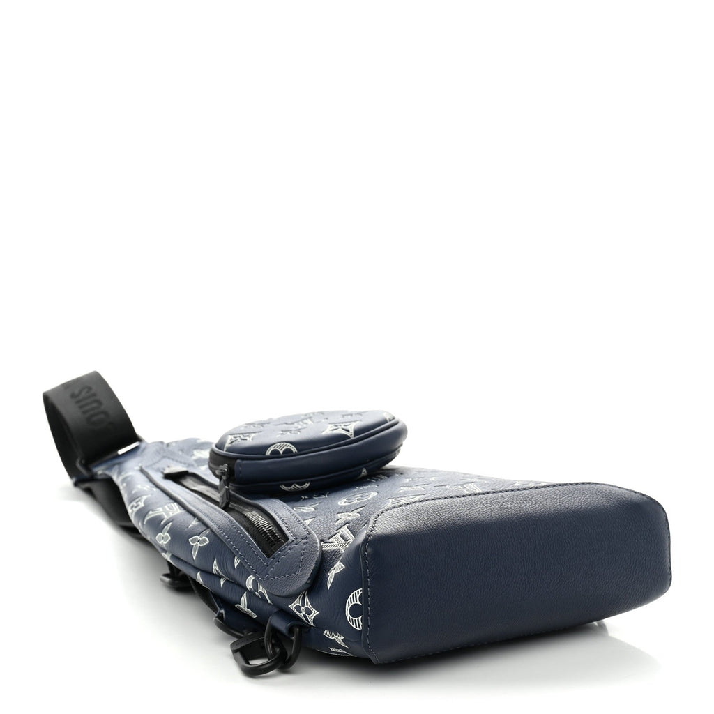 Monogram Shadow Duo Slingbag Navy River Blue