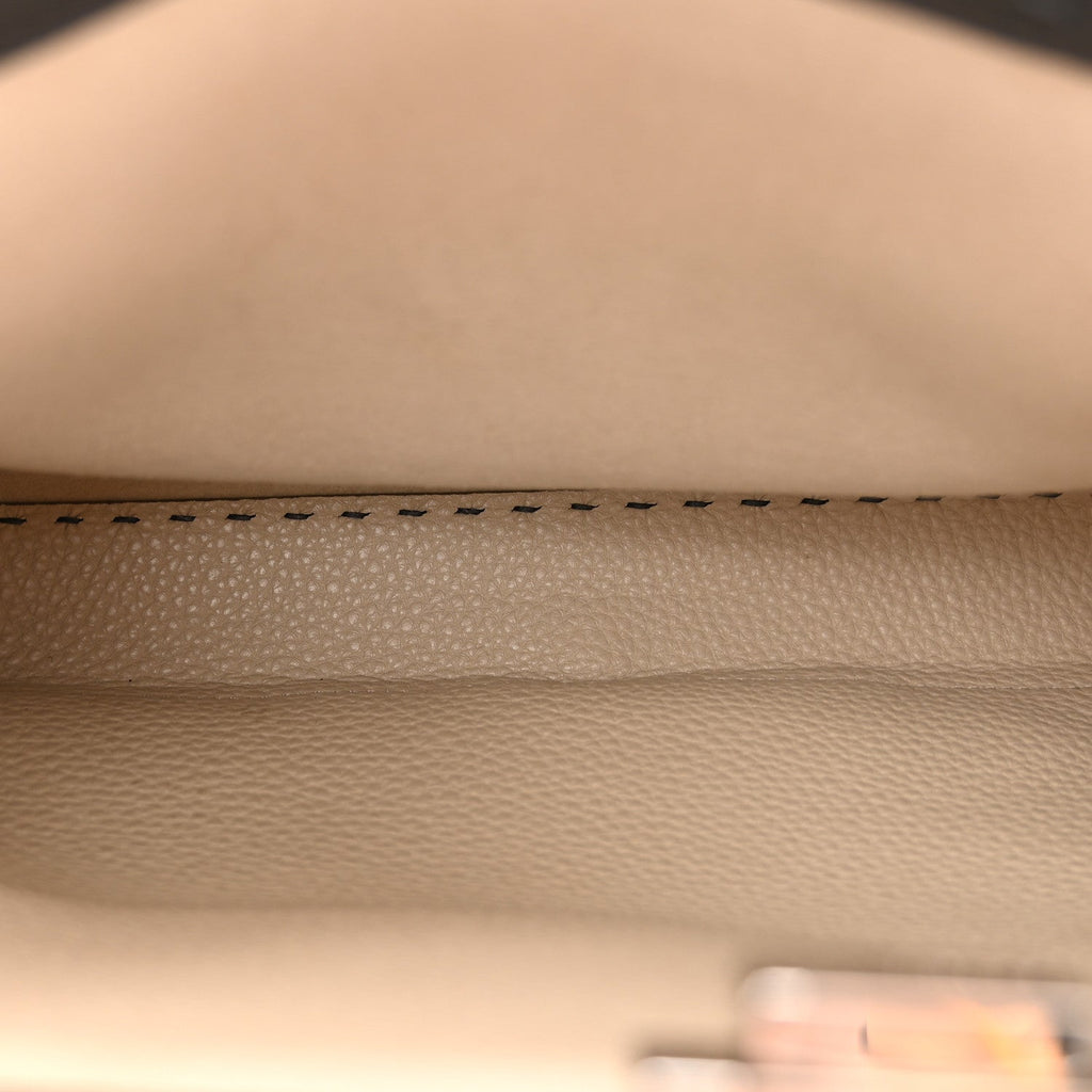 Cuoio Romano Selleria Bi-Color Medium Peekaboo Iconic Satchel Asphalt Milk