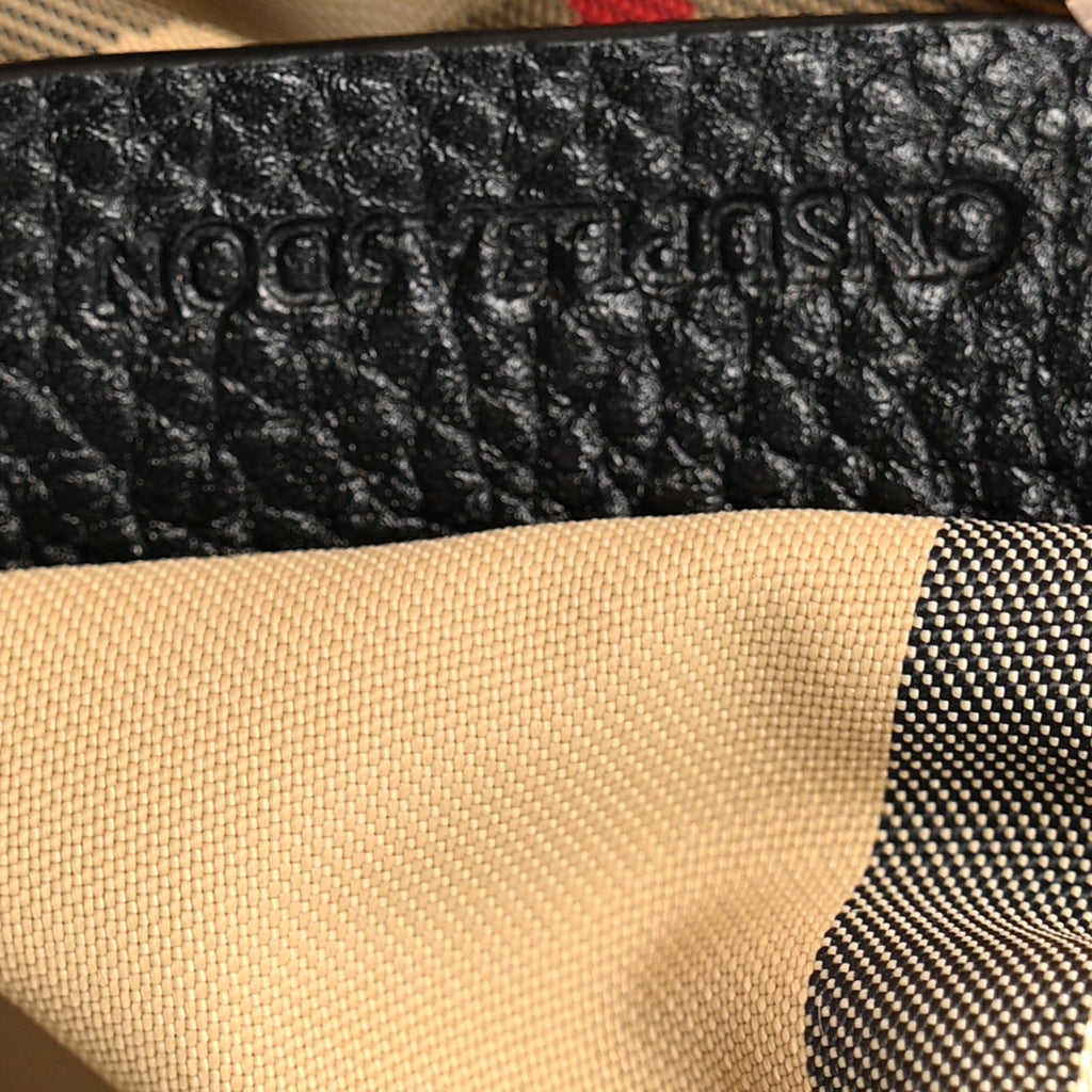 Nylon Grained Calfskin Watson Diaper Bag Black