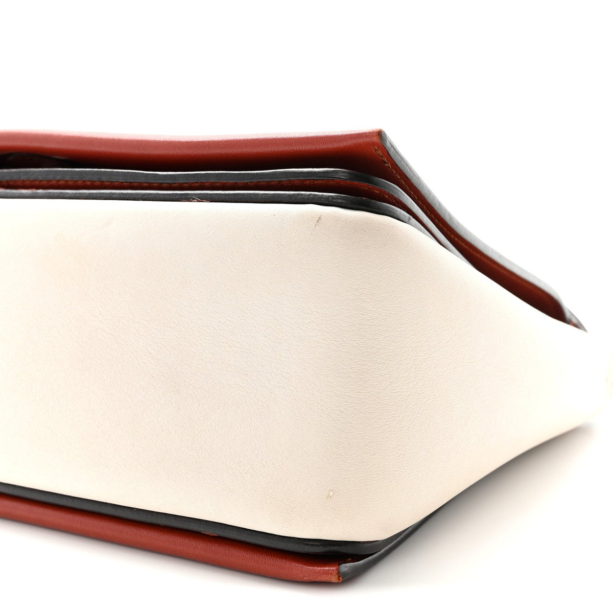 Shiny Smooth Calfskin Medium Frame Shoulder Bag Maple White