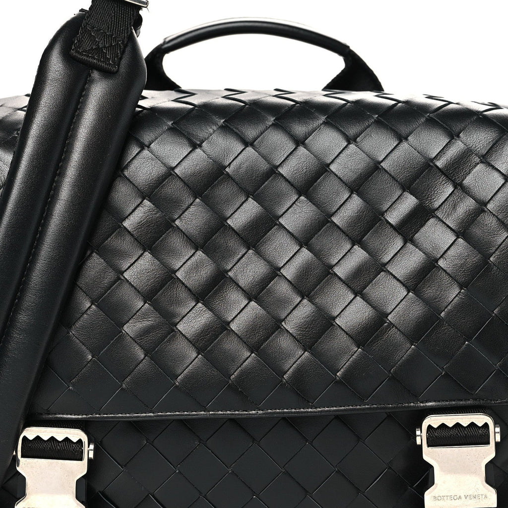 Nappa Intrecciato Postino Messenger Black