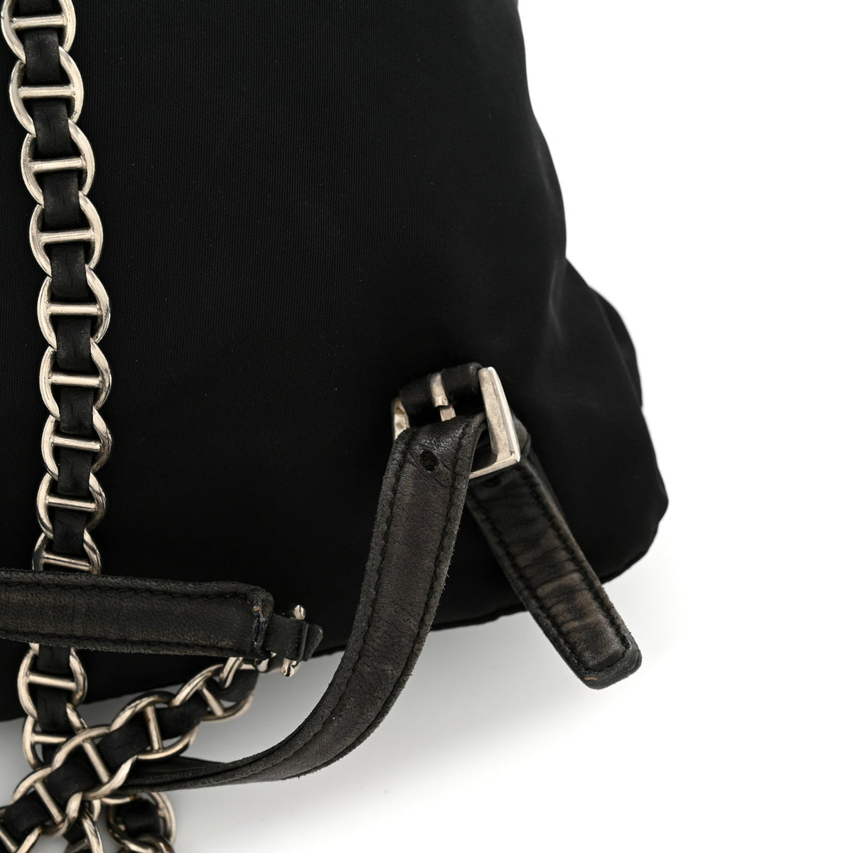 Tessuto Nylon Vela Chain Backpack Black