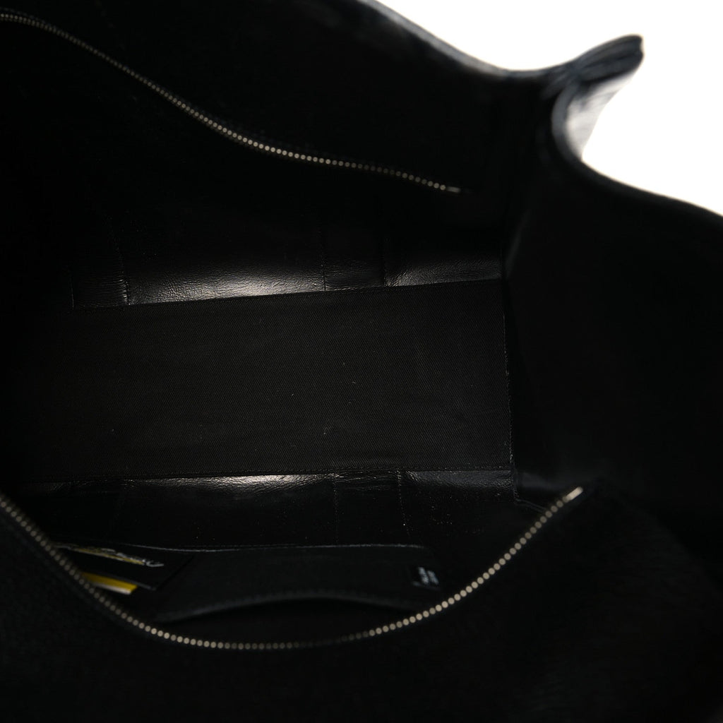 X FUTURA Grained Calfskin Large The Tote Bag Black