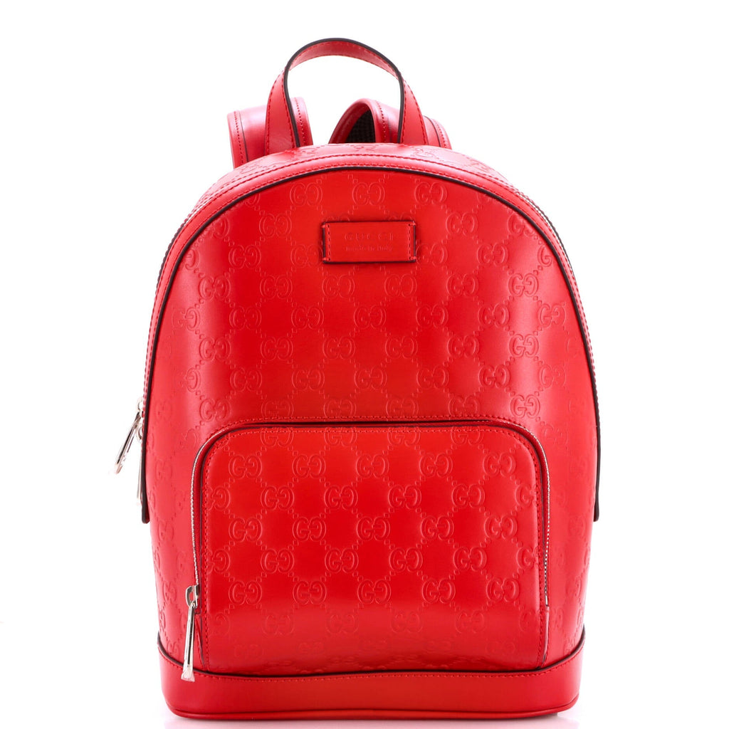 Signature Pocket Backpack Guccissima Leather Small