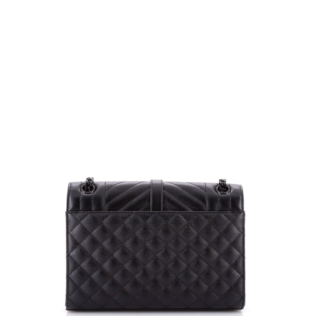 Classic Monogram Envelope Satchel Mixed Matelasse Leather Medium
