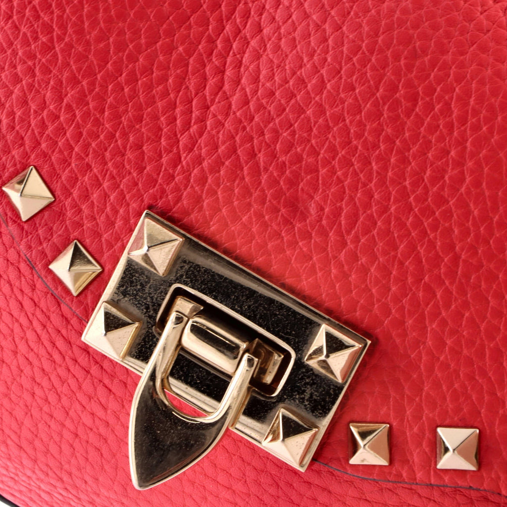 Rockstud Flip Lock Flap Bag Leather Medium