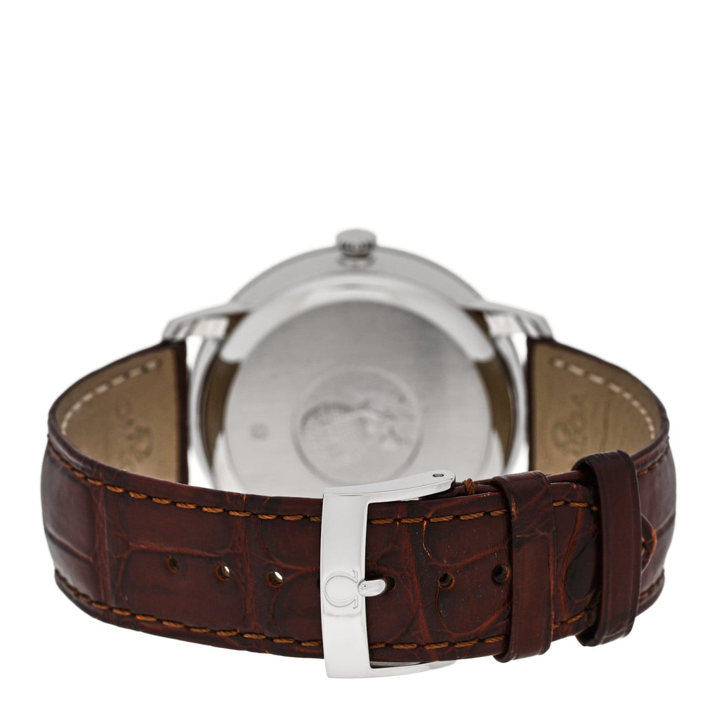 Stainless Steel Alligator 39.5mm De Ville Prestige Automatic Watch Silver 424.13.40.20.02.002 Silver