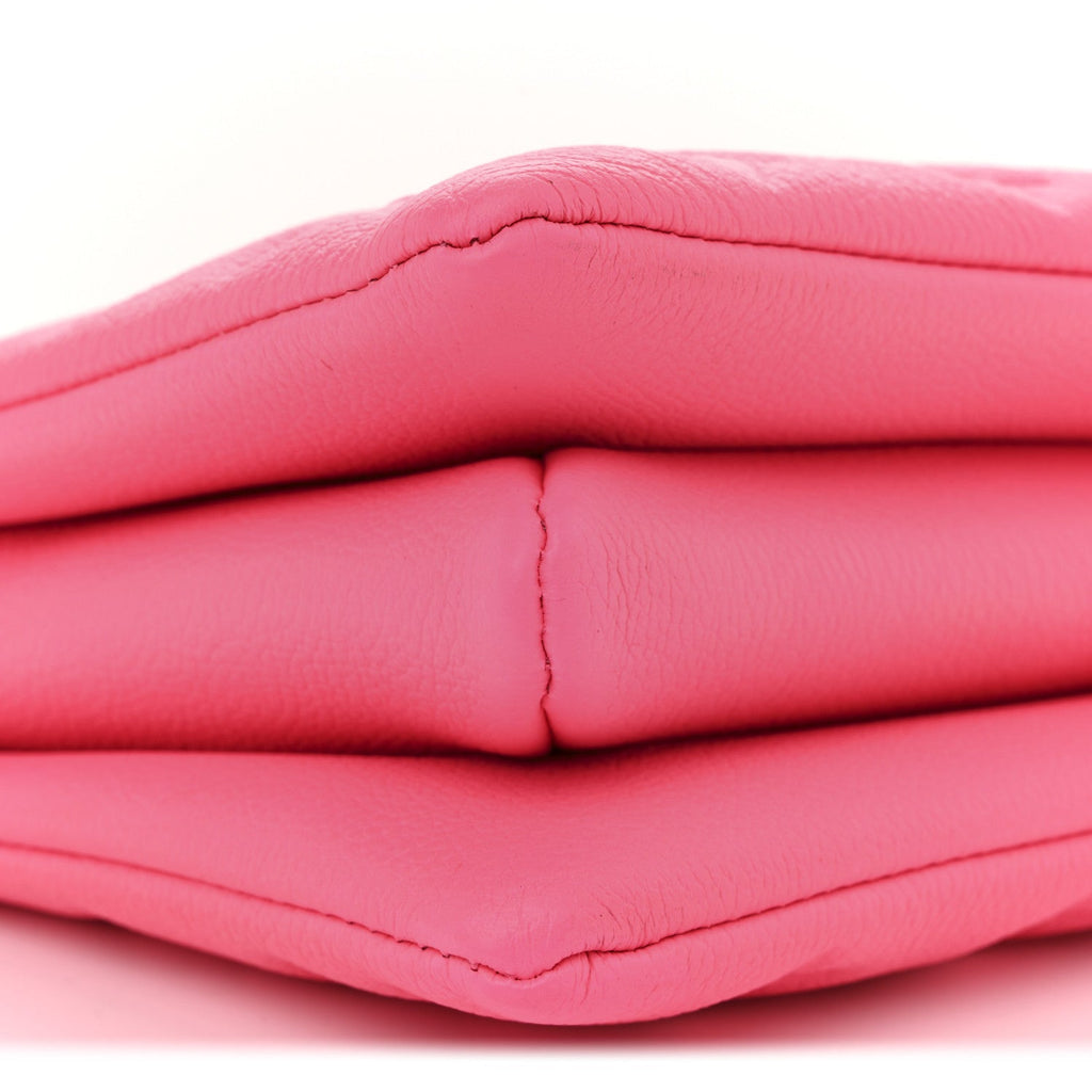Calfskin Embossed Monogram Coussin BB Rose Fluo
