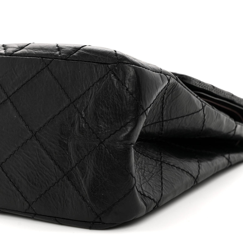 Aged Calfskin Quilted 2.55 Reissue 227 Flap Black
