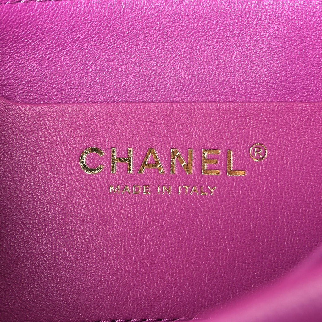 Caviar Quilted Mini Top Handle Flap Dark Pink