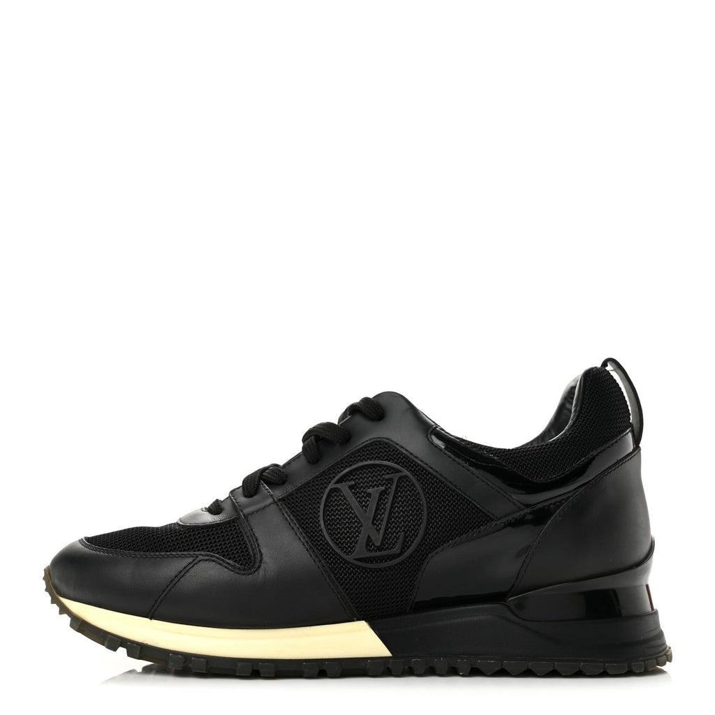 Calfskin Monogram Run Away Sneakers 36 Black