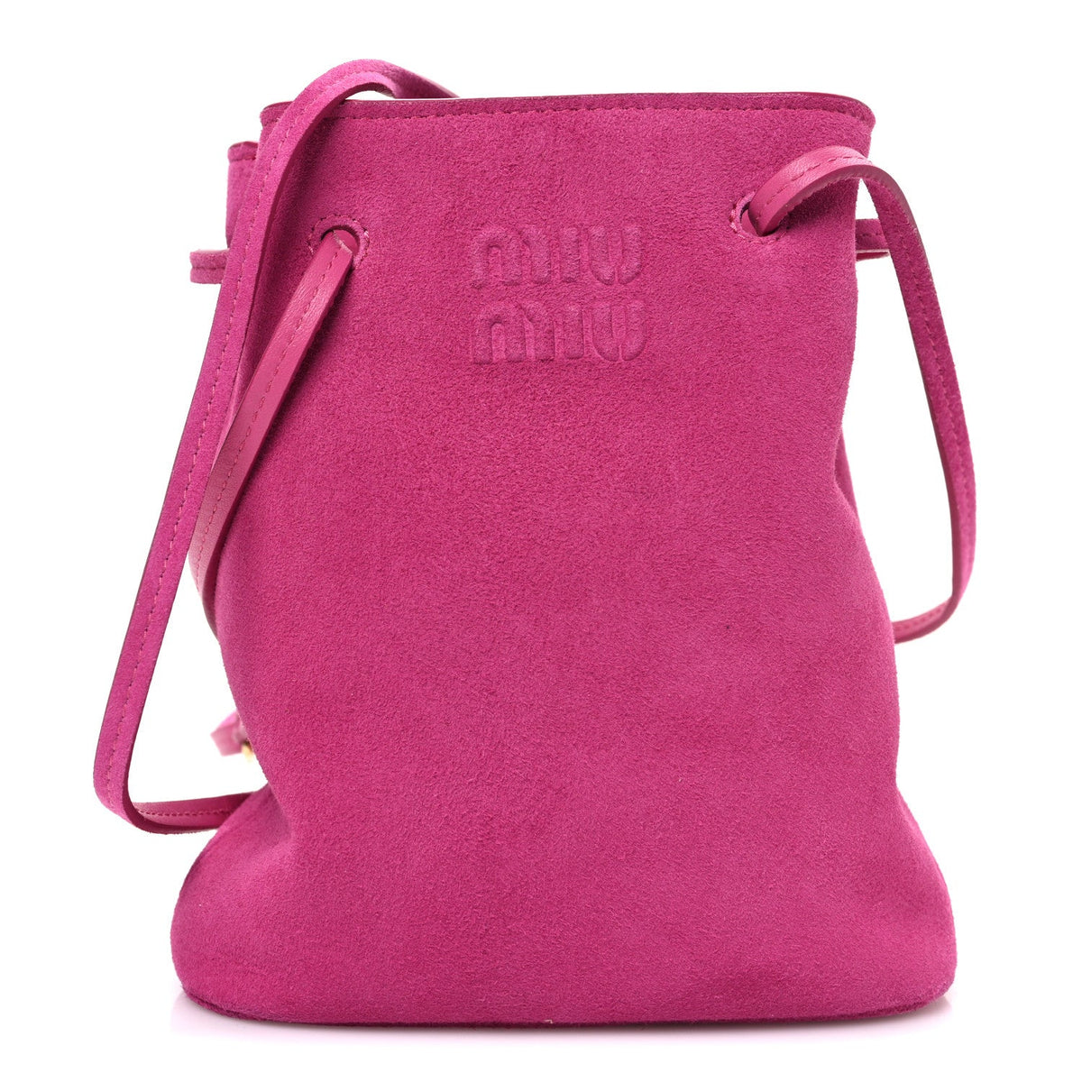 Camoscio Mini Drawstring Bag Fuxia