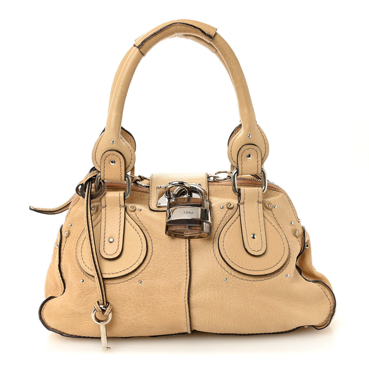 Calfskin Medium Paddington Satchel Taupe