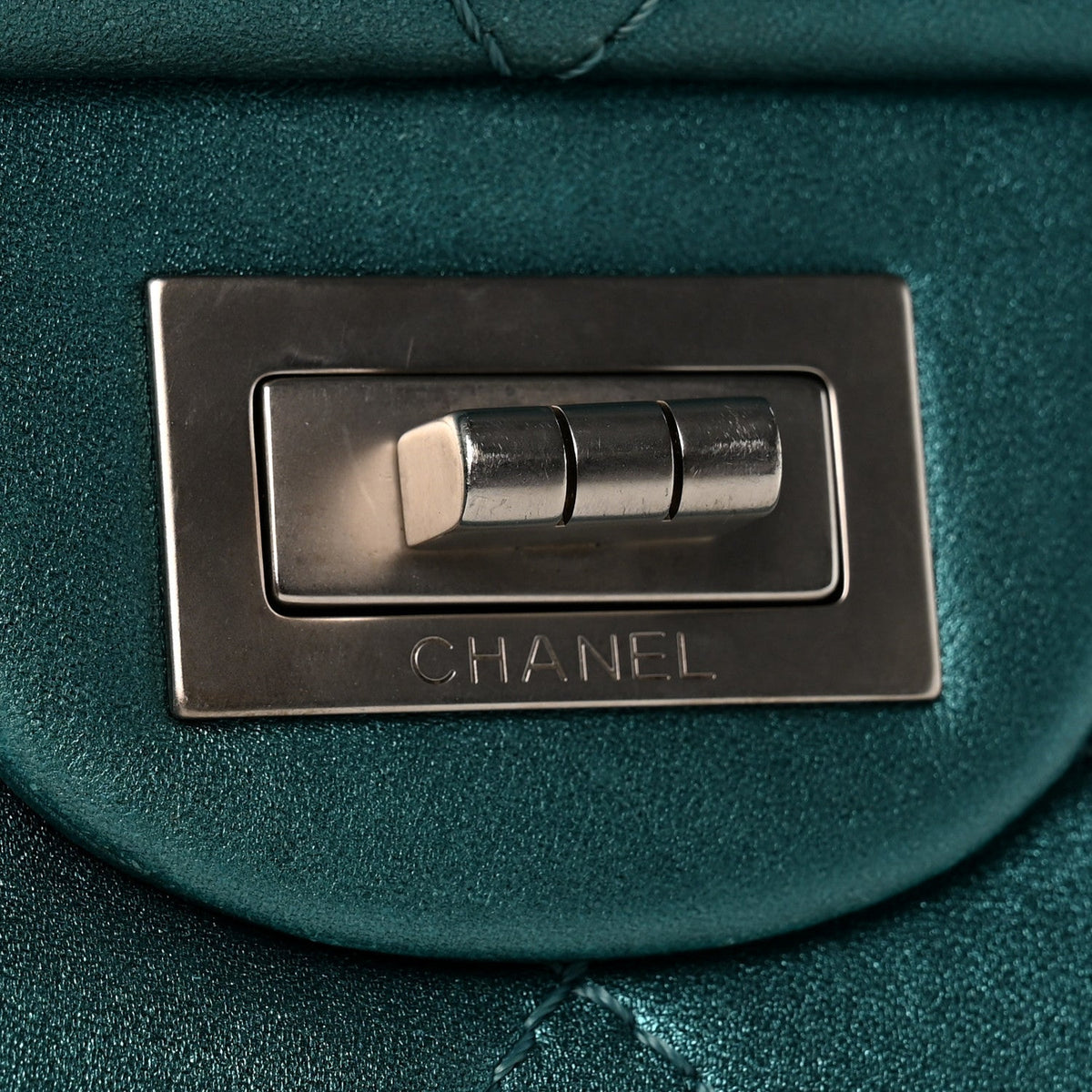 Metallic Calfskin Quilted 2.55 Reissue Flap 227 Turquoise