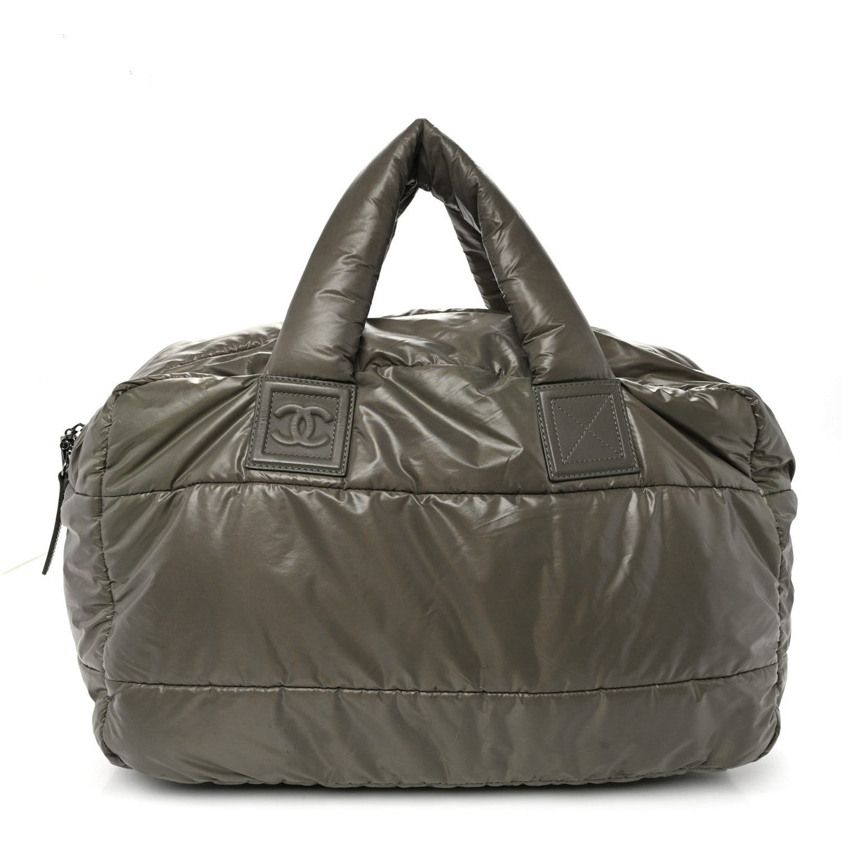 Nylon Quilted Coco Cocoon Reversible Tote Grey