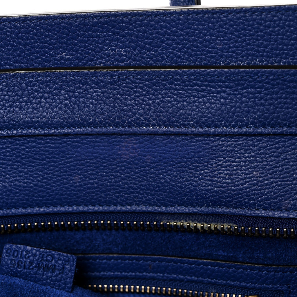 Drummed Calfskin Mini Luggage Indigo