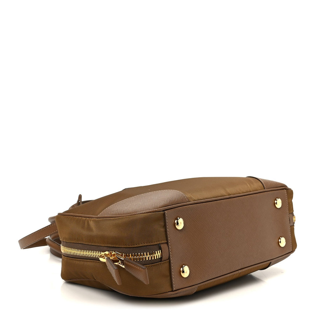 Re-Nylon Saffiano Medium Re-Edition 1978 Two Handle Bag Sughero