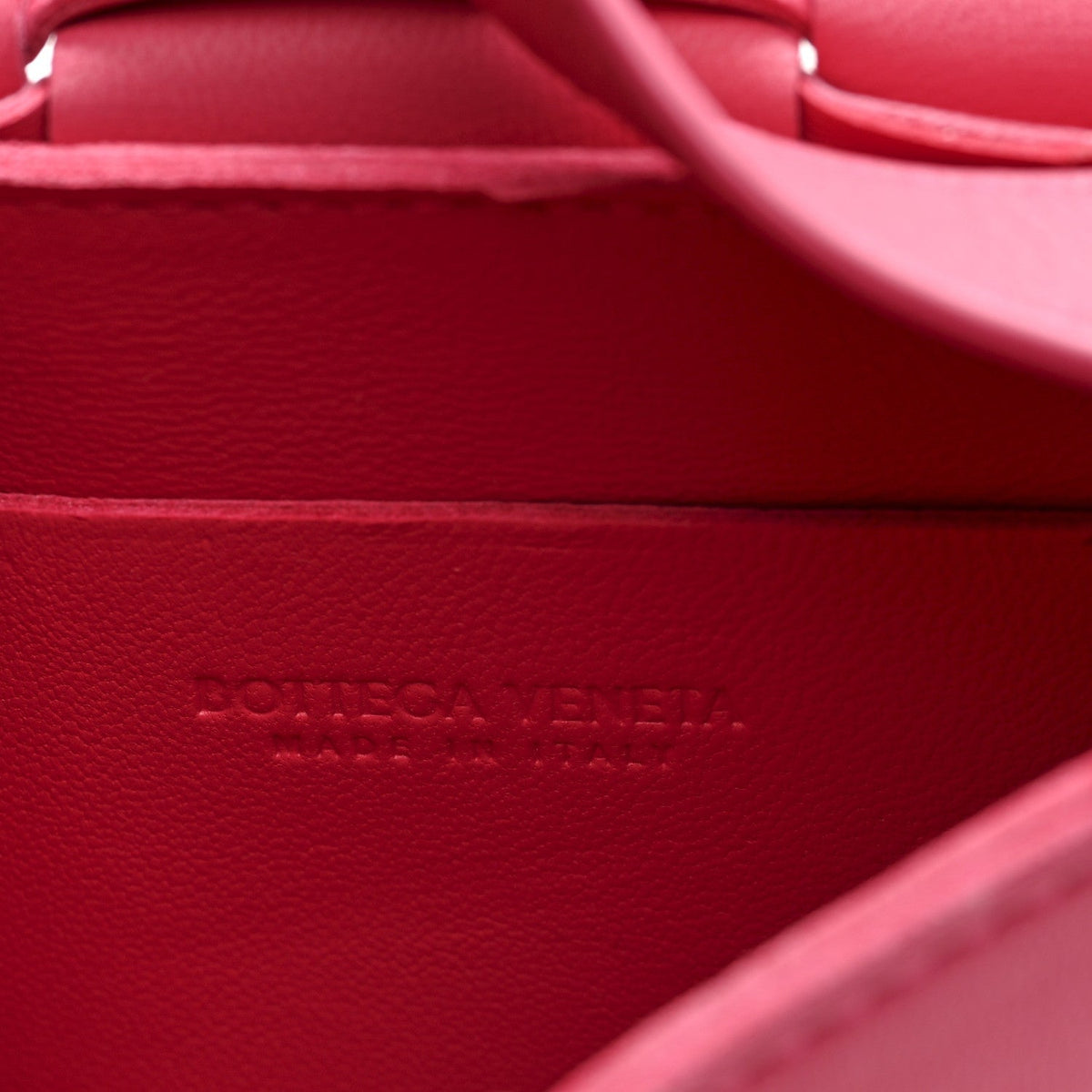 Lambskin Maxi Intrecciato Extra Mini Cassette Crossbody Bag Cranberry