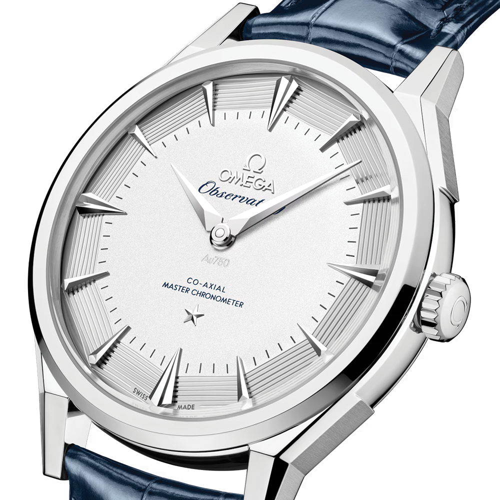 Constellation Observatory Canopus Gold™ 39.4mm - Silver on Leather Strap