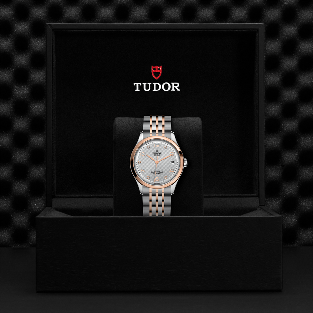 1926 Rose Gold Two-Tone 36mm - Silver, Diamond-Set on Bracelet