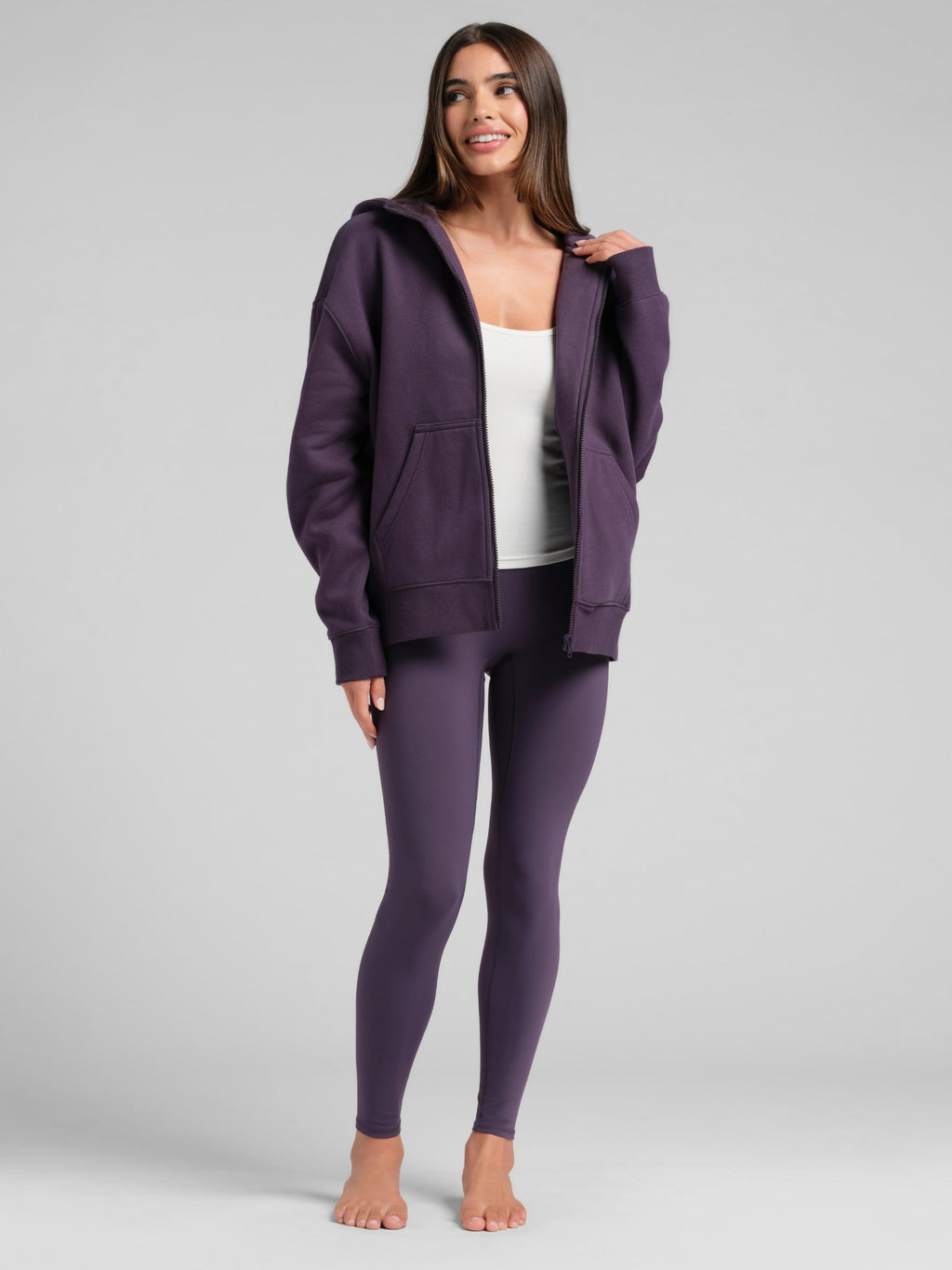 Basic Crop Zip Hoodie