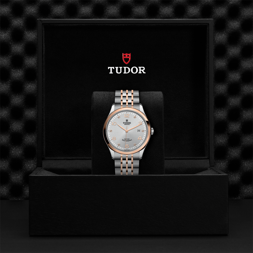 1926 Rose Gold Two-Tone 41mm - Silver, Diamond-Set on Bracelet