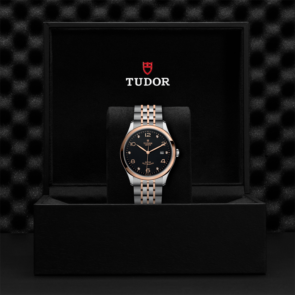 1926 Rose Gold Two-Tone 41mm - Black, Diamond-Set on Bracelet