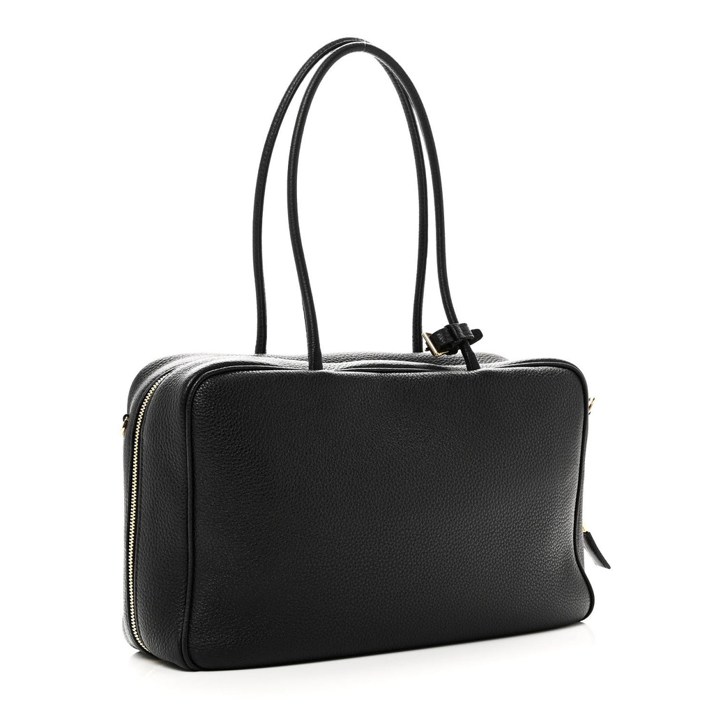 Vitello Daino Soft Large Top Handle Bag Black