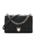 Grained Calfskin Medium Diorama Flap Bag Black