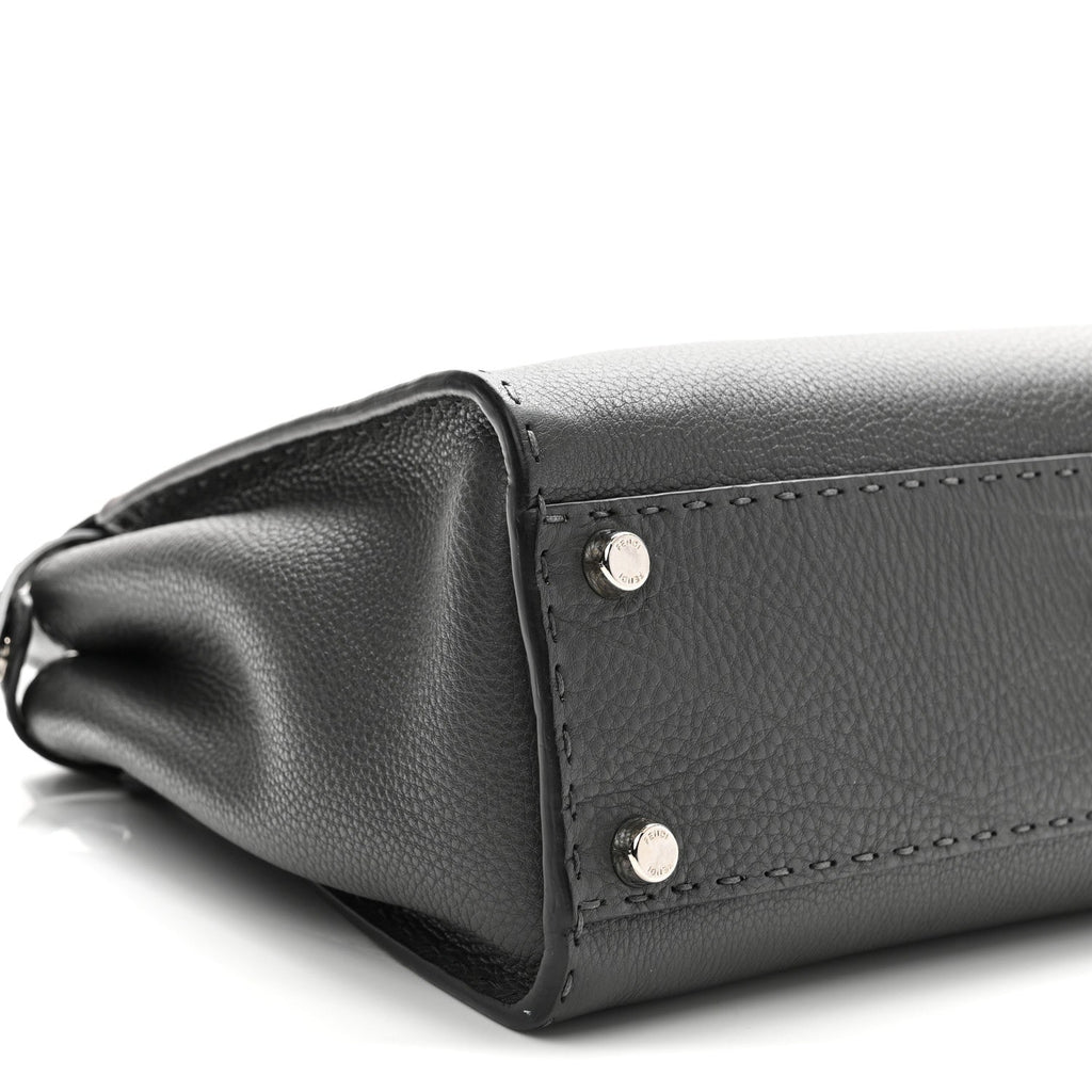 Cuoio Romano Selleria Bi-Color Medium Peekaboo Iconic Satchel Asphalt Milk