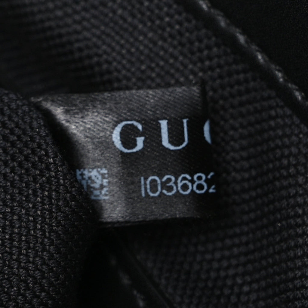 GG Supreme Monogram Appia Calfskin Web Flat Messenger Bag Black Grey