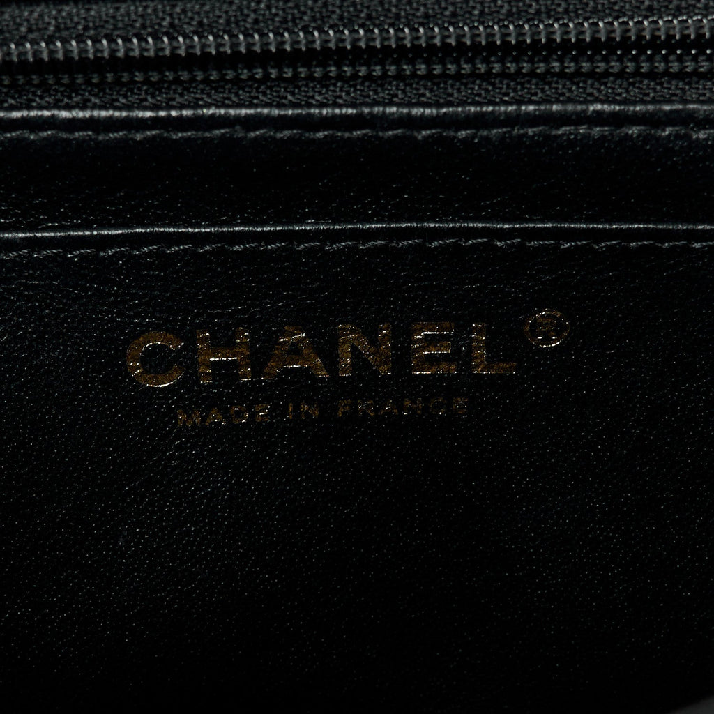 Caviar Quilted Mini Top Handle Rectangular Flap Black