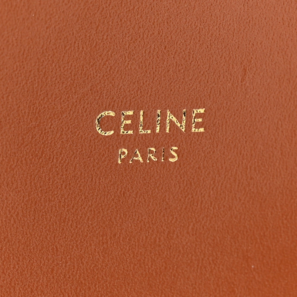 Triomphe Canvas Calfskin Micro Drawstring Bucket Bag Tan