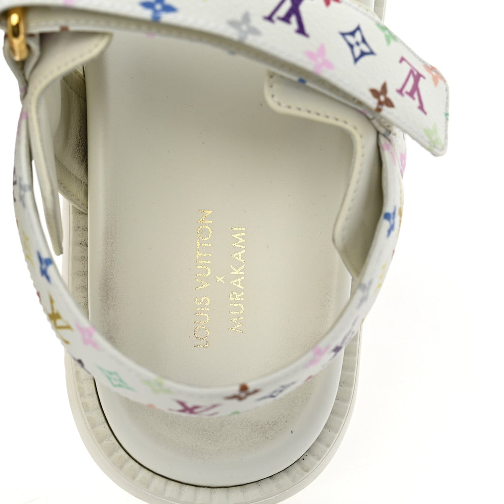 LV X TM Monogram Multicolor Sunset Flat Sandals 39 White