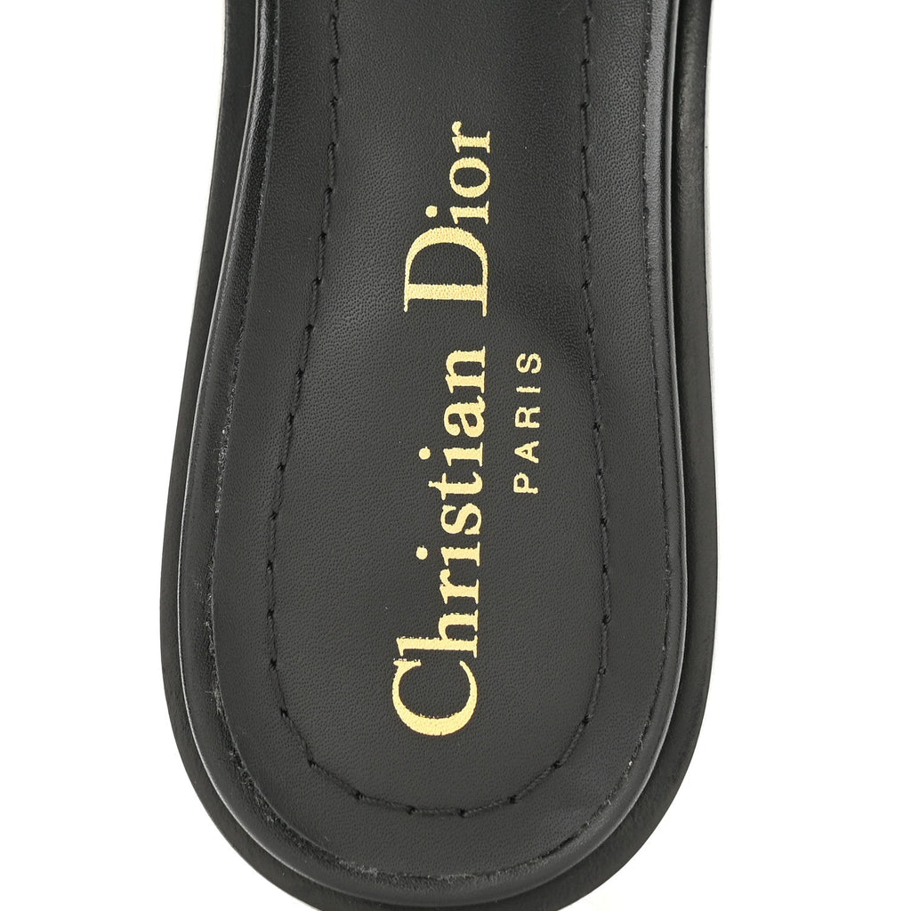 Calfksin Pearl Embroidered Dway 35mm Slide Sandals 35 Black