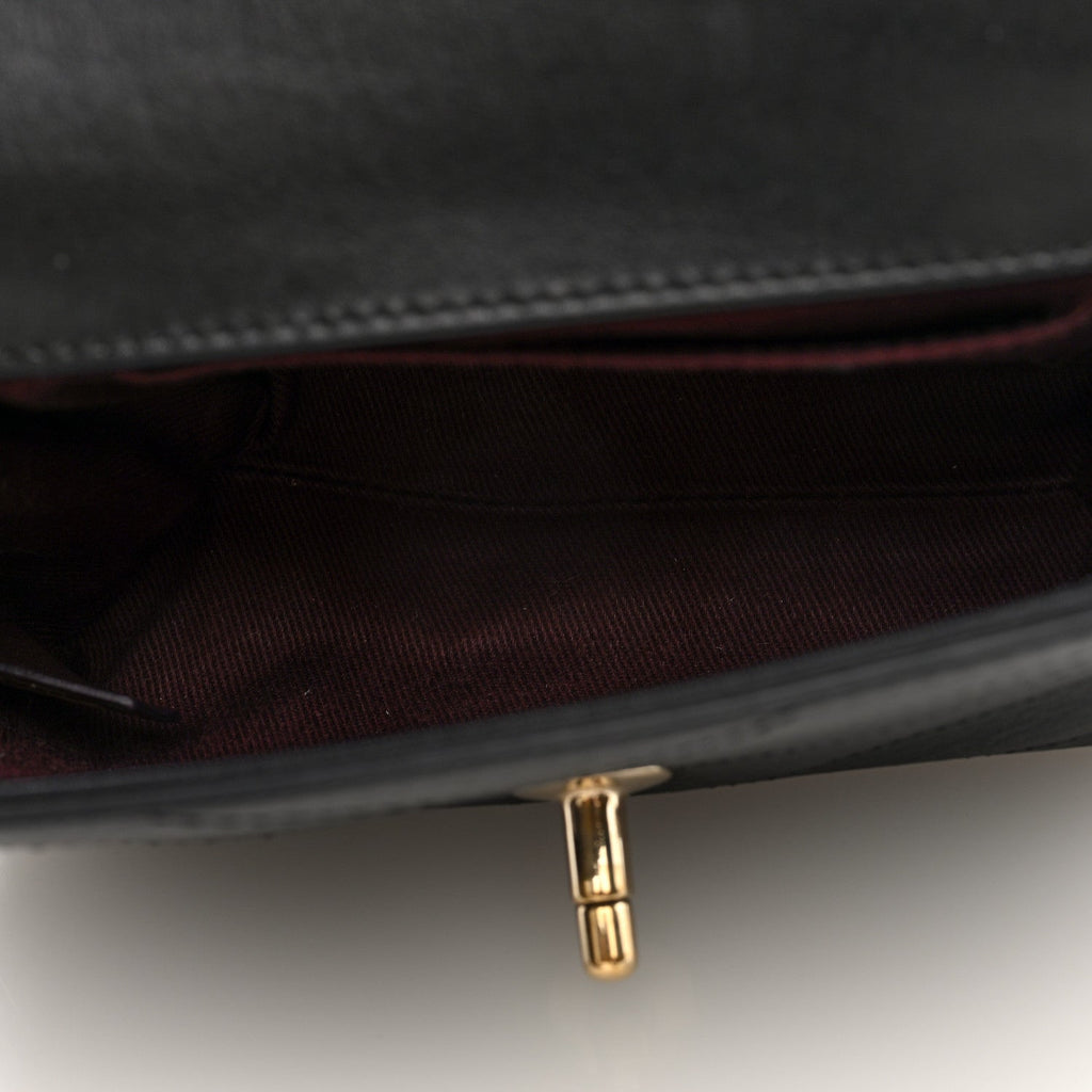 Calfskin Chevron Stitched Coco Waist Bag Black
