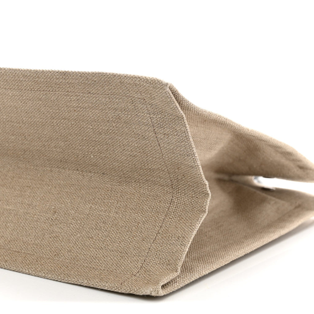 Linen Calfskin Small Rive Gauche Tote Optic White