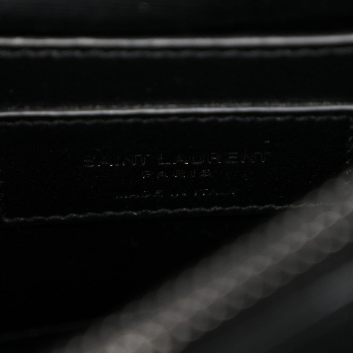 Sheepskin Matelasse Chevron Monogram Monochrome Medium College Bag Black
